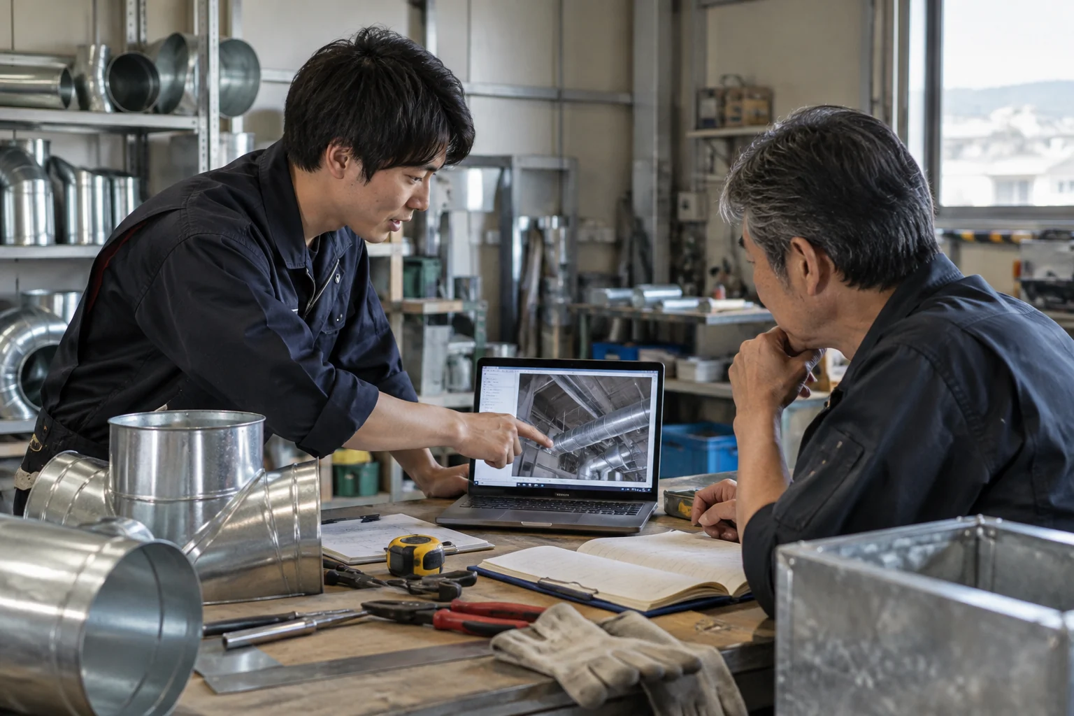 施工記録を次の保守へつなぐを実践する仕事の場面