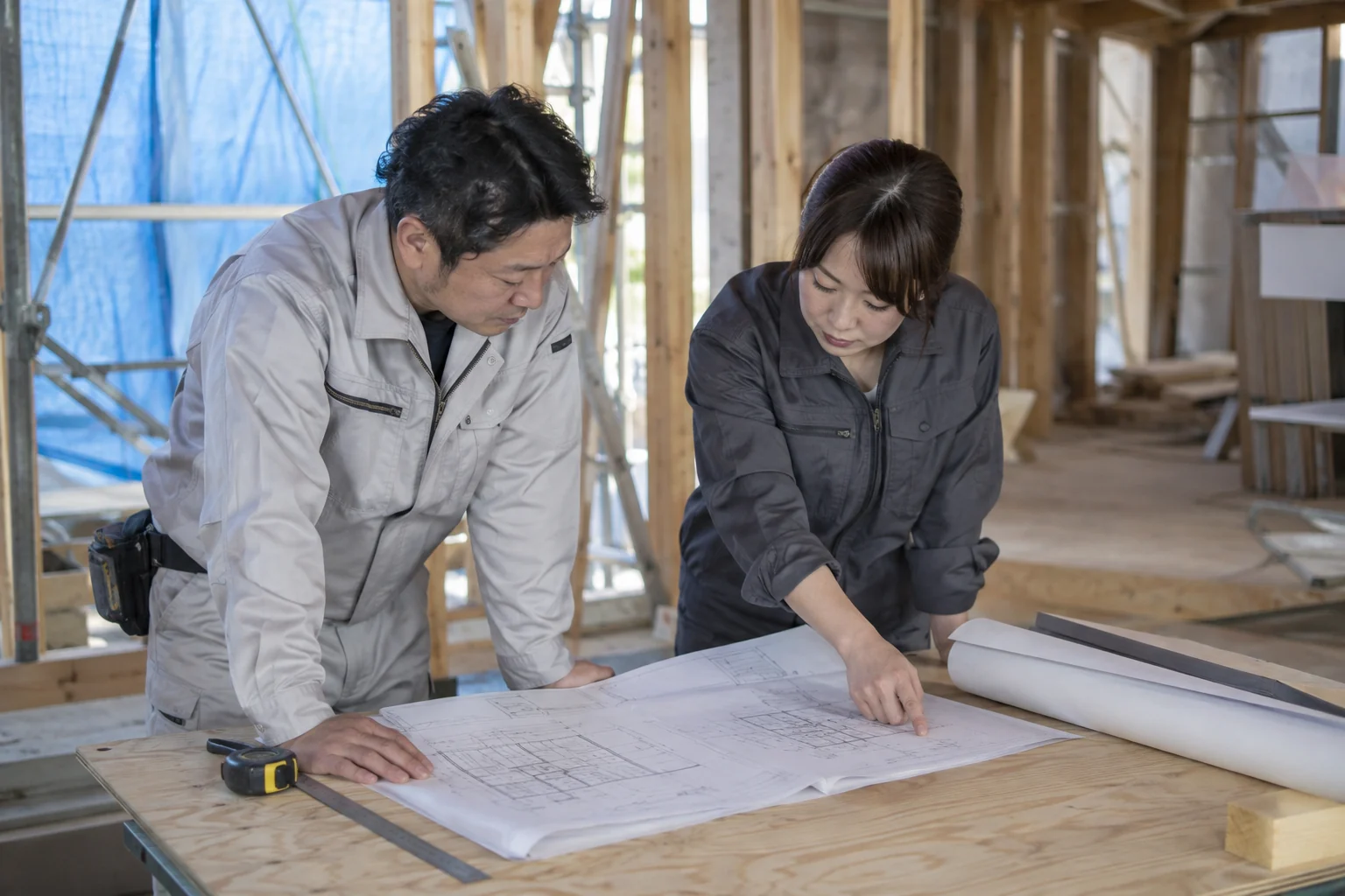 図面と工程を共有する設備担当者