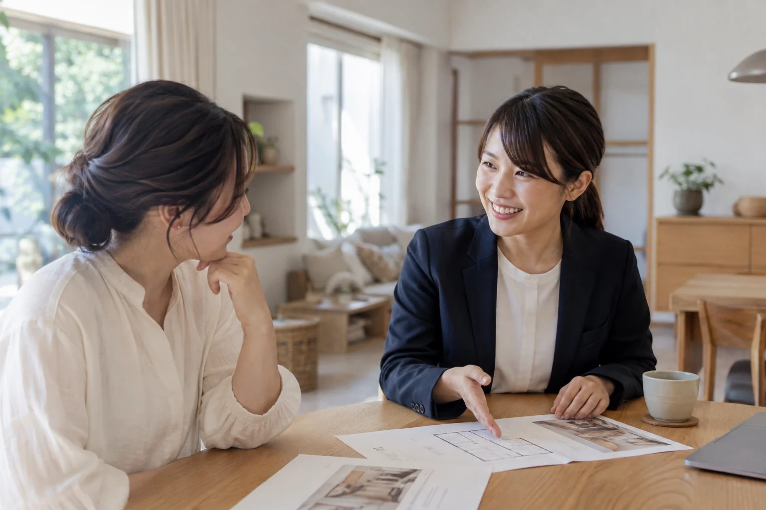 住まいの相談をする担当者とお客様